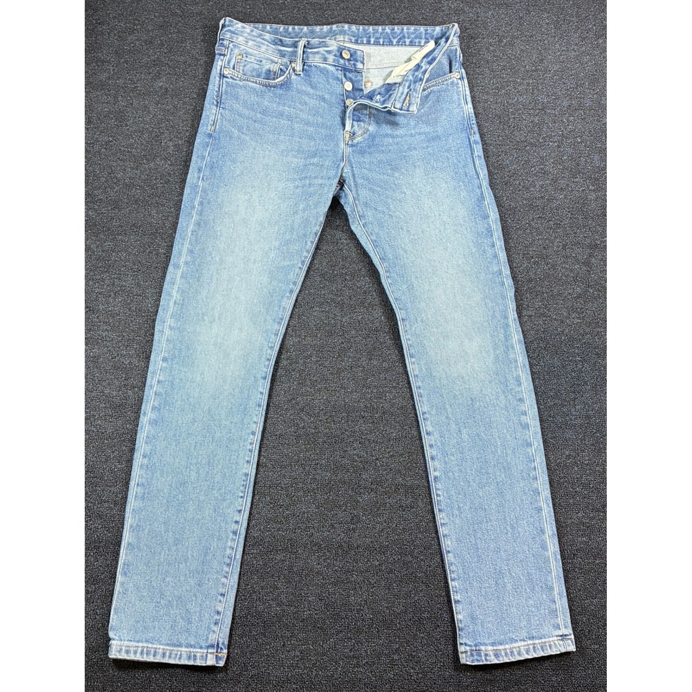 Buck Mason Maverick Slim Jeans Mens 33x34 [Fits 33x32] Button Fly Double Dipped